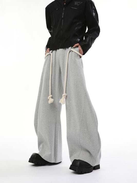 Thick Rope Wide-Leg Sweatpants