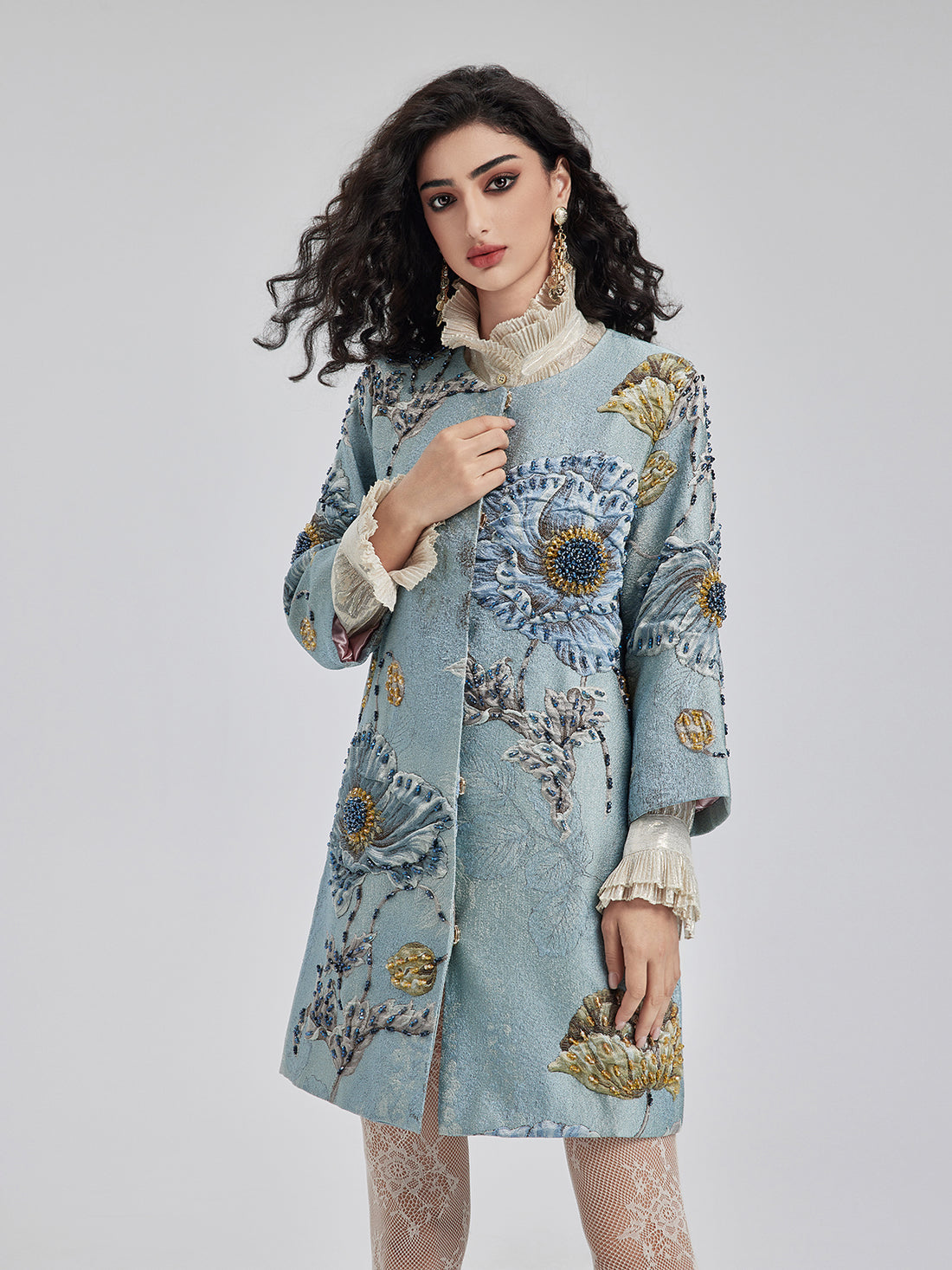 Handcrafted Floral Embroidery Coat