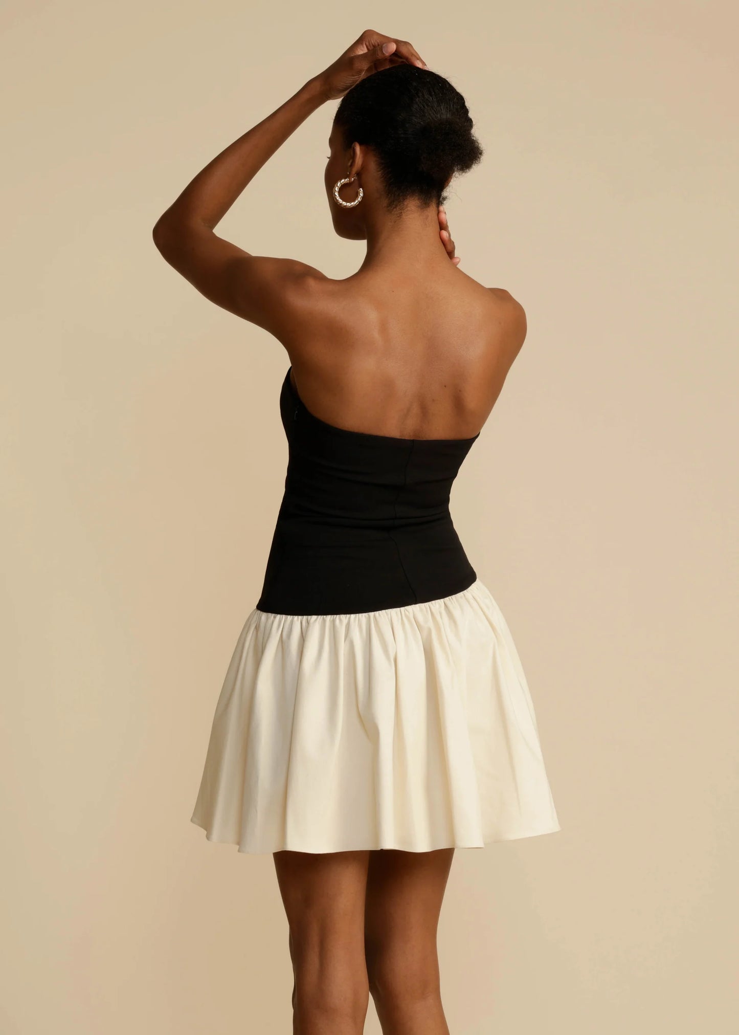 Contrasted Strapless Dress