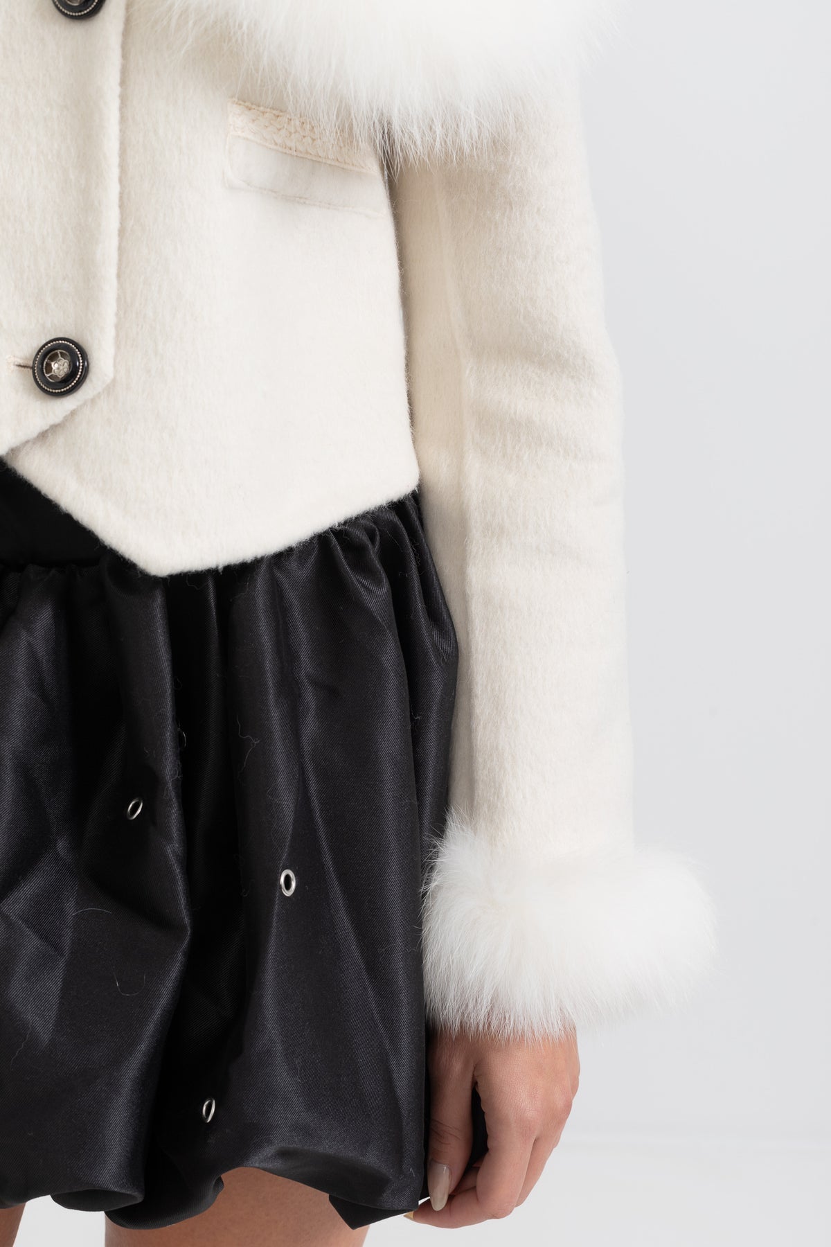 Woolen Fur Collar Coat Jacket