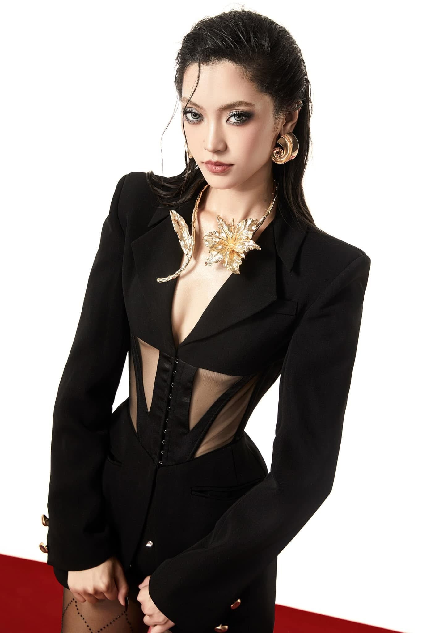 Lace Spliced Fitted Waist Corset Blazer