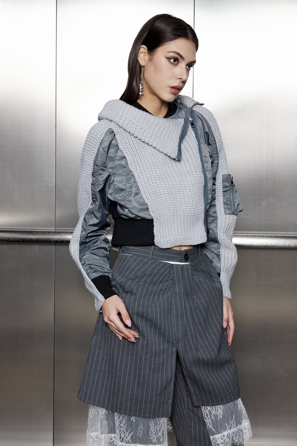 Knitted Irregular Patchwork Jacket