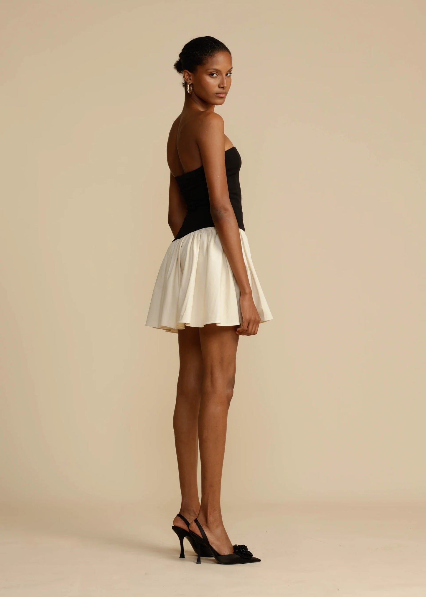 Contrasted Strapless Dress