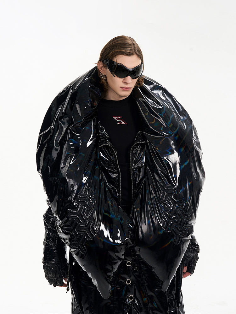 Asymmetric Glossy Heavyweight Thick Duck Down Jacket and Pant