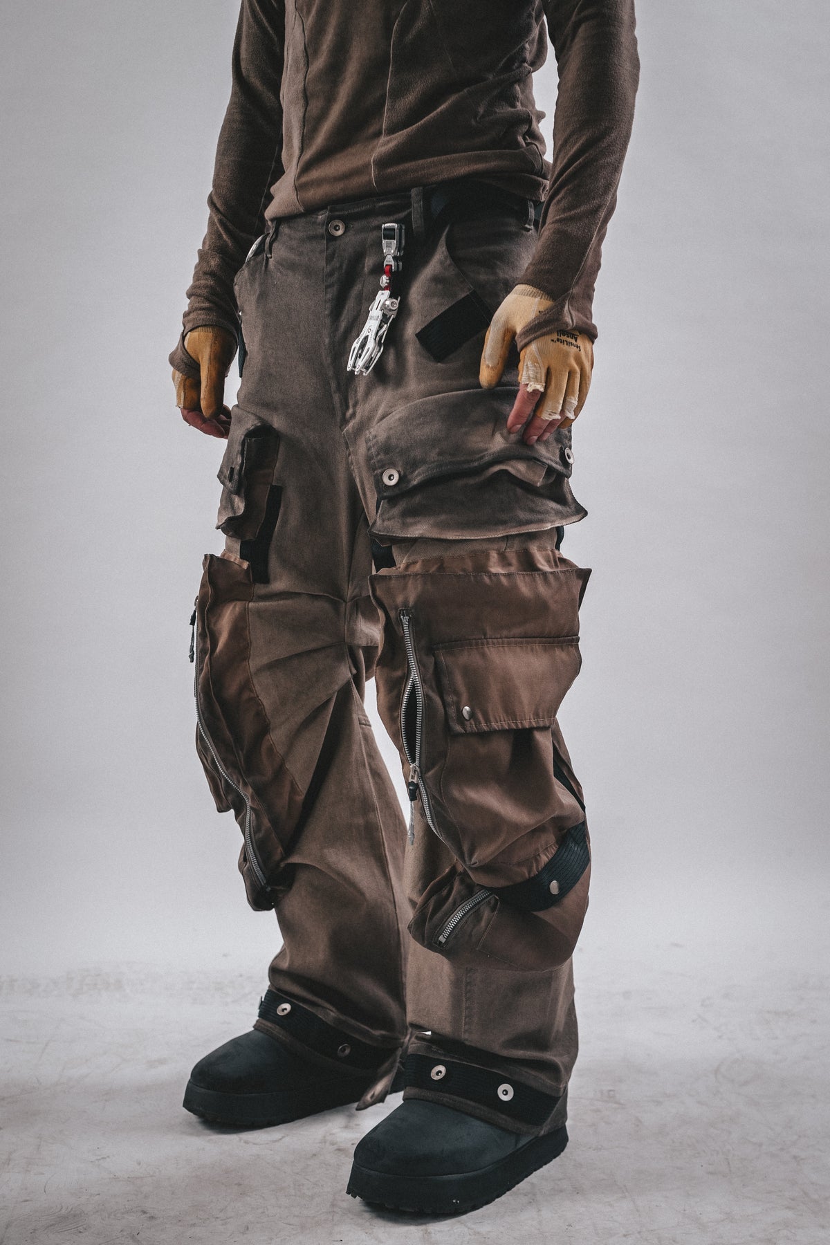 Apocalyptic Big Pockets Wide-Leg Cargo Pants