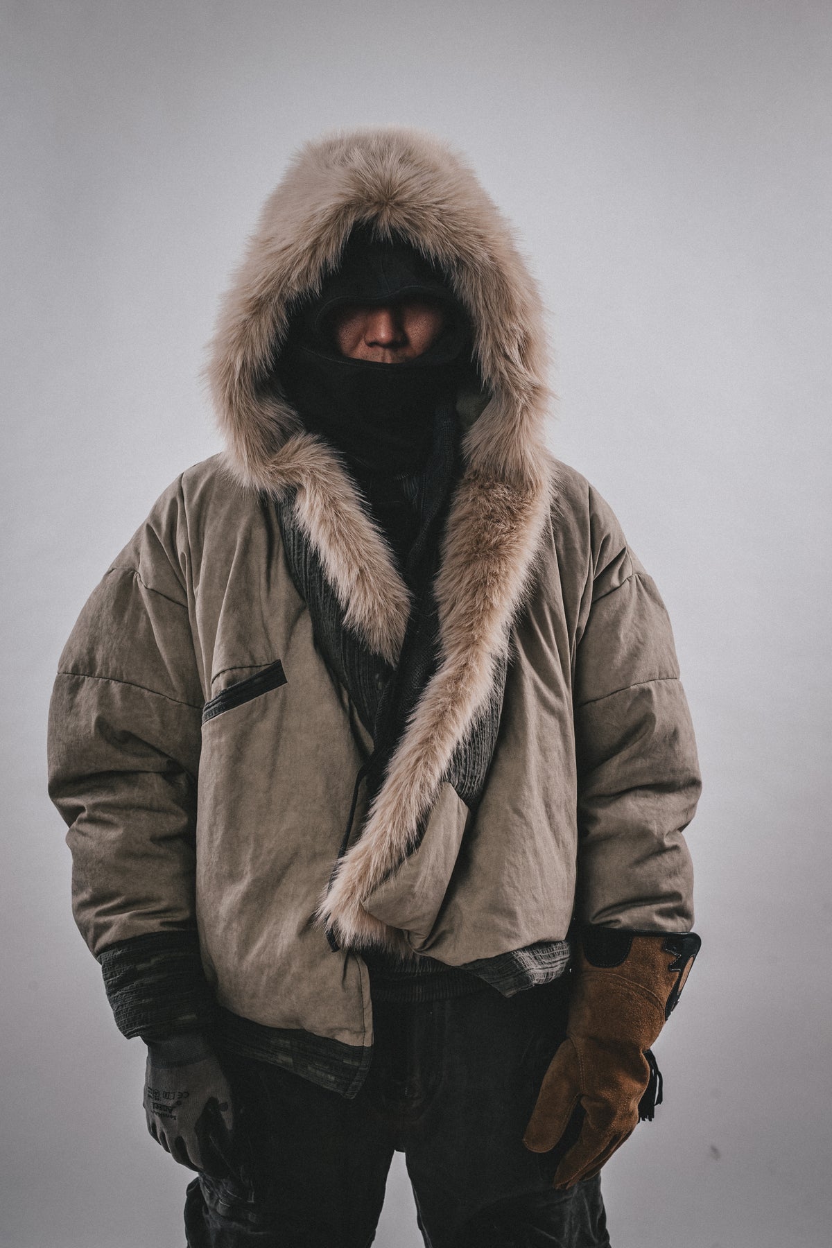 Apocalyptic Fur Cloak Down Winter Jacket